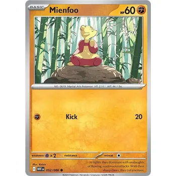 Sběratelská karetní hra Mienfoo 052/086 - White Flare Typ karty: Non-Holo