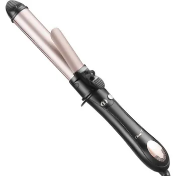 Kulma CkeyiN 2v1 Žehlička a Automatická Rotační Kulma na vlasy - černá/zlatá 2v1 žehlička a kulma na vlasy v černo-zlatém provedení s keramickou technologií pro hladké a lesklé účesy. Nabízí 11 teplotních