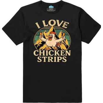 Pánské tričko Pánské tričko Miluju kuřecí stripsy (Velikost: L, Barva: Černá)