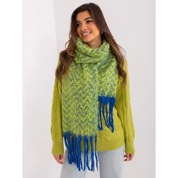 Šála Dámská geometrická šála v tmavě modré a žluté AT-