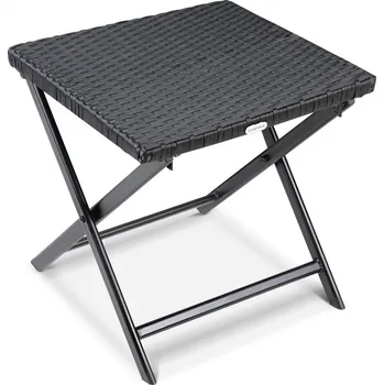 Skládací polyratanová stolička 3v1| černá