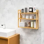 Nástěnná police 54x60x15cm | bambus