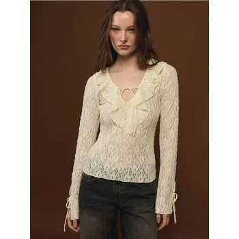 Dámská móda Krajková halenka - XL - House - krémový - 601HG-01X