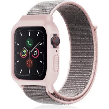 Příslušenství k chytrým hodinkám Nylonový řemínek s krytem pro Apple Watch 42/44/45mm Barva: Starorůžová, Typ: 10