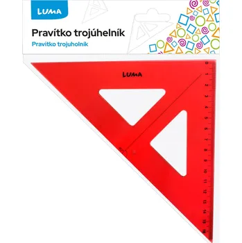 pravítka Luma Pravítko trojúhelník s ryskou, červené