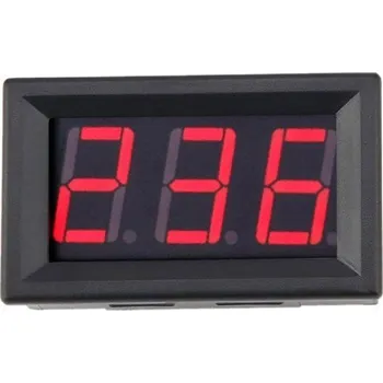 Síťový kabel Voltmetr panelový LED červený, 70-500VAC, 2 vývody