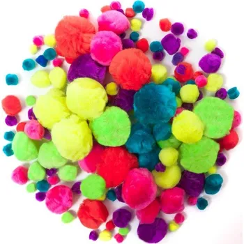 kreativní sada DP Craft Bambulky 156ks mix barev mix velikostí - neonové