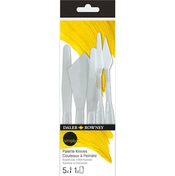 Umělecký štětec Daler-Rowney Špachtle plastová DR SIMPLY, sada 5 ks