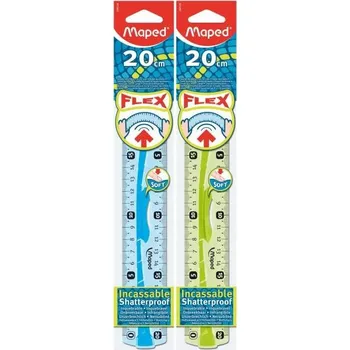 Řezací pravítko Oboustranné pravítko Maped Unbreakable 20 cm, plastová úchytka, mix barev