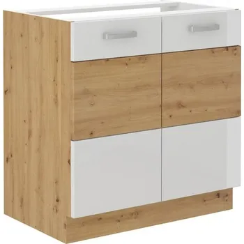 Stolarz-Lempert Kuchyňská skříňka Artisan bílý lesk - dolní 80 ZL 2F dřezová