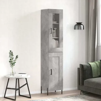 Příborník do zásuvky vidaXL Skříň highboard 34,5 x 34 x 180 cm kompozitní dřevo [3199499] Barva: Betonová šedá