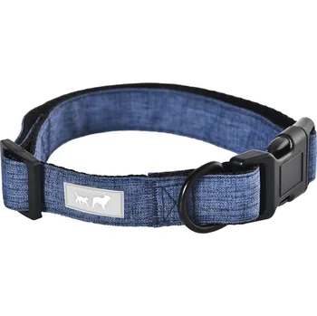 Obojek pro psa Modrý textilní obojek z recyklovaného materiálu, 2.0×35–50 cm (Nastavitelný obojek vhodný pro menší až střední psy, v decentním modrém provedení. Je lehký, měkký a zároveň dostatečně pevný pro každodenní nošení. Díky plastové přezce se snadno zapíná i sun