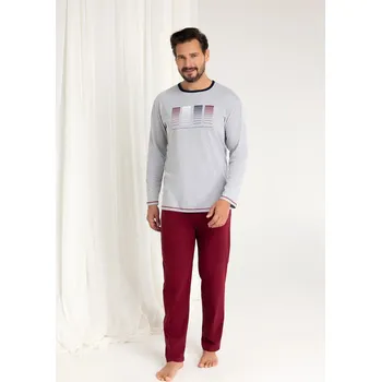 Pánská móda Pyžamo Regina 487dł/r 2XL-3XL Z25/26 pánské lehká melanž 3xl