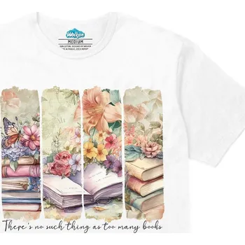 Pánské tričko Pánské tričko Neexistuje nic jako příliš mnoho knih (Velikost: XXL, Barva: Bílá)