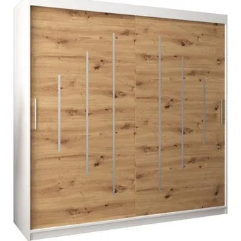 Šatní skříň Šatní skříň s posuvnými dveřmi YORK - 200x200cm -Bílá-Dub Artisan-