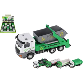 autíčko Teddies Auto nákladní městské úklidové služby kov/plast 14cm na zpětné natažení 4 druhy