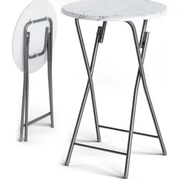 Barový stolek Skládací barový stůl mramorový vzhled Ø60cm