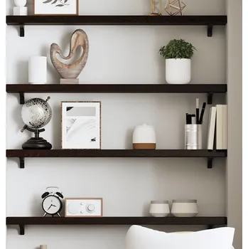 police vidaXL Nástěnná police 80x10x4 cm ošetřený masivní dub [363777] Barva: tmavě hnědá