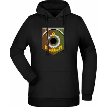 Dámská mikina Dámská mikina s kapucí 152. ženijní prapor - černá
