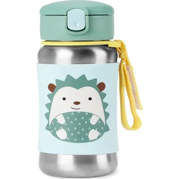 Láhev SKIPHOP SKIP HOP Spark Style Láhev s brčkem na vodu nerez Ježek 12m+