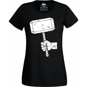 Dámské tričko Mjöllnir Thorova zbraň (Velikost: 4XL, Barva: Černá)