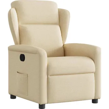 Křeslo vidaXL Polohovací křeslo textil [4015582] Barva: krémová