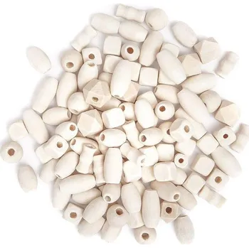 Korálek DP Craft Korálky dřevěné mix tvarů a velikostí 50