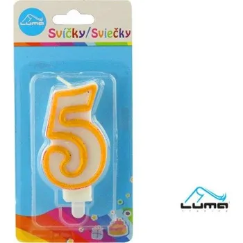 Dortová svíčka Luma Svíčka narozeninová č.5 zlatá
