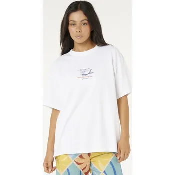 Pánská móda Tričko Rip Curl SHORE BREAK HERITAGE TEE Optical White velikost L