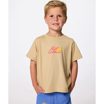 Chlapecké tričko Tričko Rip Curl AOTS TY WILLIAMS ART TEE -BOY Khaki Sand velikost 7-8