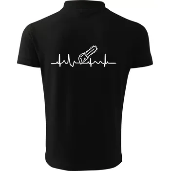 Pánská košile EKG motorová pila - Polokošile pánská Pique Polo 203 - 3XL ( Černá )