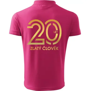 Pánská košile 20 let zlatý člověk - Polokošile pánská Pique Polo 203 - 4XL ( Purpurová )