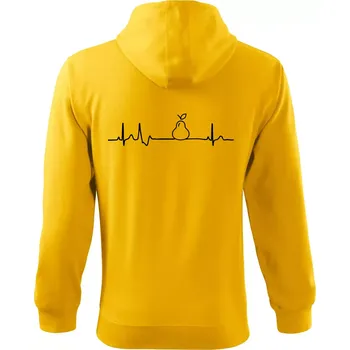 Pánská mikina Hruška EKG - Mikina s kapucí na zip trendy zipper - 3XL ( Žlutá )