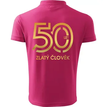 Pánská košile 50 let zlatý člověk - Polokošile pánská Pique Polo 203 - S ( Purpurová )