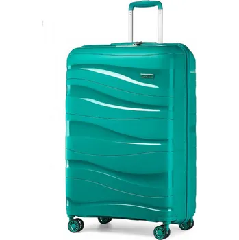 Tyrkysový odolný plastový cestovní kufr "Majesty 2" - vel. L