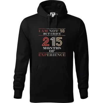 Pánská mikina 18 years 215 months of experience - Mikina pánská Cape s kapucí - XL ( Černá )