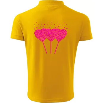 Pánská košile Srdce balónky - Polokošile pánská Pique Polo 203 - 4XL ( Žlutá )
