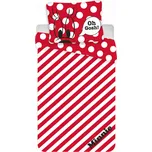 Jerry Fabrics s.r.o Bavlněné povlečení MINNIE RED pruhy 140x200, 70x90 cm