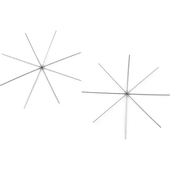 Vánoční hvězda / vločka drátěný základ na korálkování Ø10,5 cm, 12,5 cm, 13,5 cm - (Ø10,5 cm) platina (2 ks)