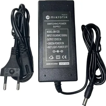 Adaptér k notebooku MikroTik GM-1230 napájecí adaptér 12V, 3A, výkon 36W