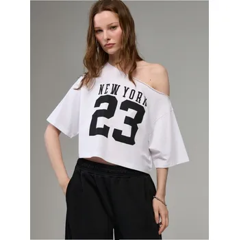 Dámská móda Krátké tričko s&nbsp;potiskem - L - House - bílý - 058GT-00X