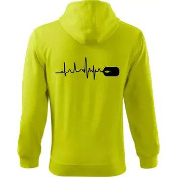 Pánská mikina EKG myš - Mikina s kapucí na zip trendy zipper - 2XL ( Limetková )