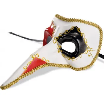 Karnevalový doplněk Carnival toys Benátská škraboška dlouhý nos
