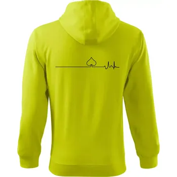 Pánská móda Poker EKG listy piky - Mikina s kapucí na zip trendy zipper - L ( Limetková )