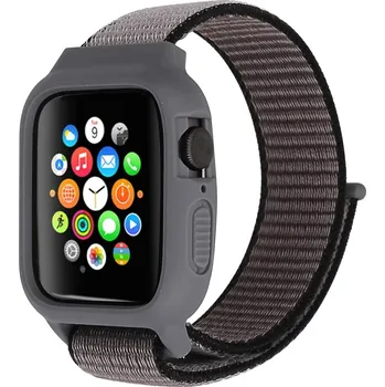 Příslušenství k chytrým hodinkám Nylonový řemínek s krytem pro Apple Watch 42/44/45mm Barva: Šedá, Typ: 5
