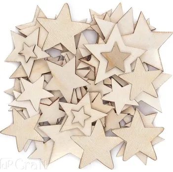 Vánoční dekorace DP Craft Sada dřevěných ozdob Hvězdy mix 120ks