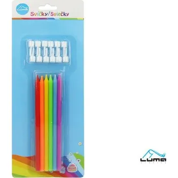 Dortová svíčka Luma Svíčky párty neon 12ks