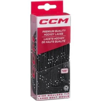 Tkaničky do bot Tkaničky CCM LWXL Voskované 330cm, černá, 130" CCM