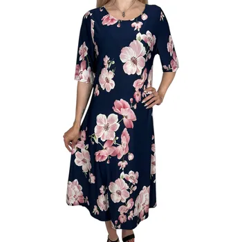 Dámské šaty Fashion Dámské modré šaty BARBORA Barva: Modrá, Velikost: L