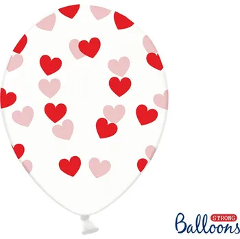 Partydeco Balonky Star 6ks 30cm srdce červené